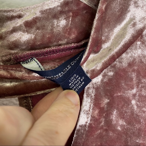 NWOT American Eagle Velvet Cold Shoulder Top - Picture 4 of 5